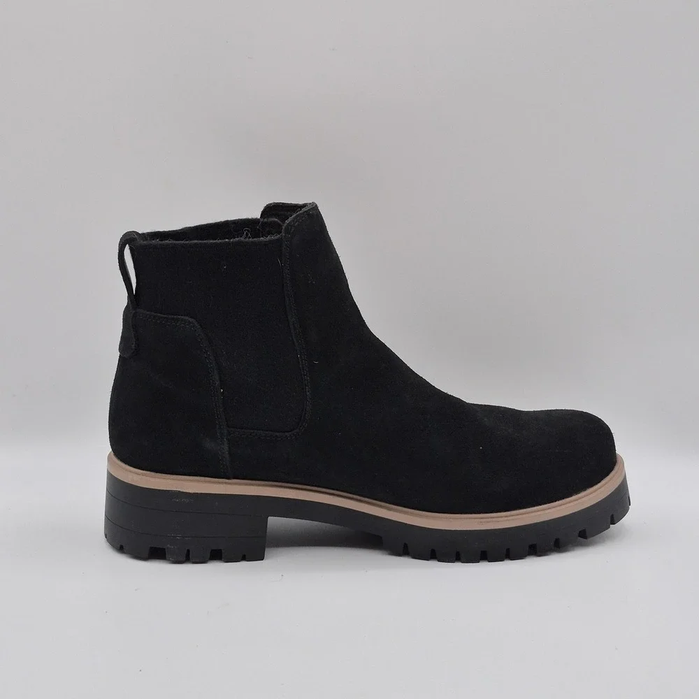 Eddie Bauer Boots Womens Size 11 Black Suede Bellingham Chelsea Waterproof Ankle